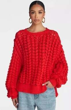 KBB by Kahlana The Chunky Knit Crew Pullover Sweater
